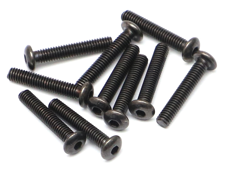 M2.5x14mm Round Head 12.9 Grade Nickel Plated Screws (10)
