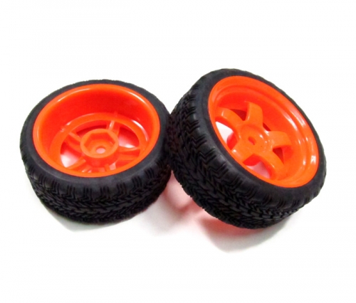 Shop 1/10 Mounted Star Wheel & Rubber Tire Pattern Z (2) | BoomRacing.com