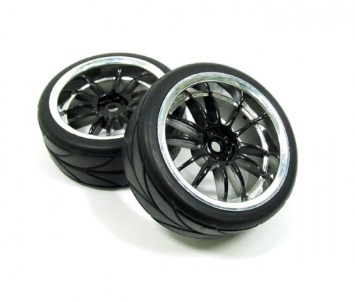 Shop Silver Outer Ring Black Wheel & Arrow Pattern Tire Set 12-Spoke ...