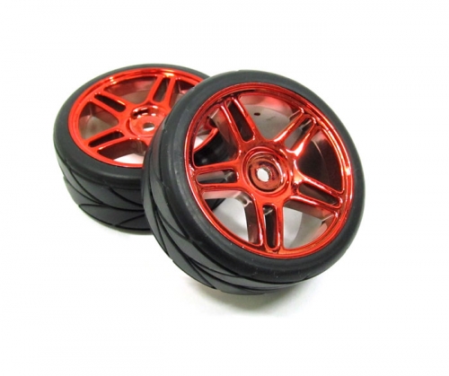 Shop Outer Ring Wheel & Arrow Pattern Tire Set Dual 5-spoke For 1/10 ...