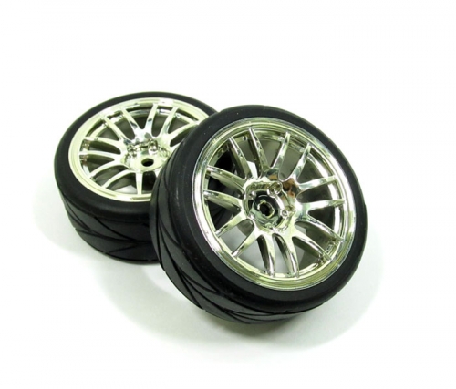 Arrow Racing Rims Shop Wheel & Arrow Pattern Tire Set 14-Spoke For 1/10 Silver ...
